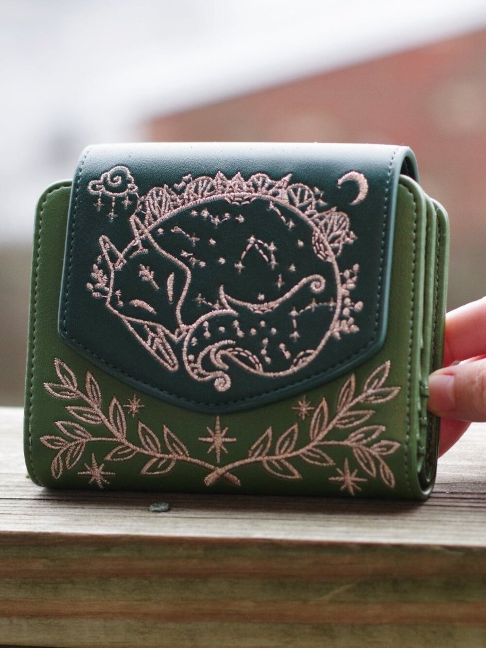 ISO Nyahallo Slumbering Forest Wallet, Fox Embroidered Fantasy Wallet
